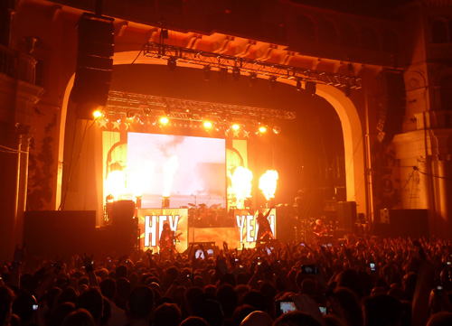 Rob Zombie on stage at Brixton Academy