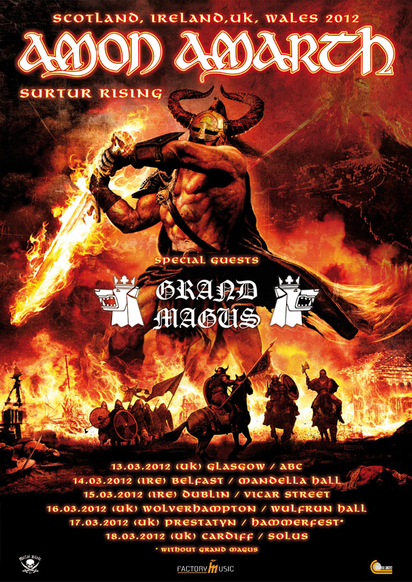 Amon Amarth 2012 UK Tour Poster