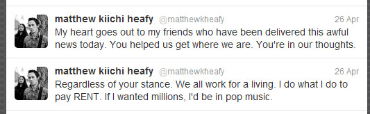 Matt Heafy Tweets about the Roadrunner Records UK News (part two)