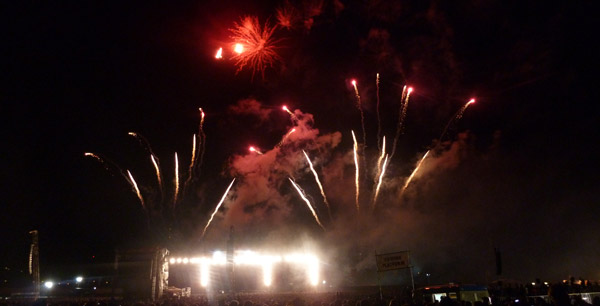 Firework Show at Download 2012 at Donington Park after the end of Black Sabbath's performance