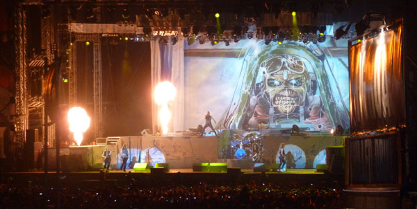 Iron Maiden on stage at Download 2013