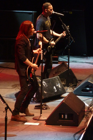 Alter Bridge's Mark Tremonti and Myles Kennedy on stage at Wembley Arena October 2013