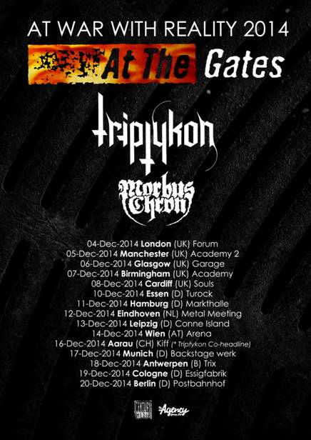 At The Gates Triptykon Morbus Chron UK European Tour Poster 2014