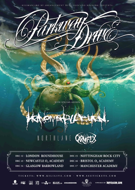Parkway Drive December 2014 UK Tour Poster