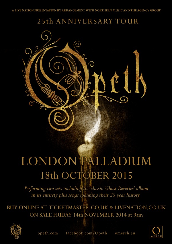 Opeth London Palladium 25th Anniversary Show Poster