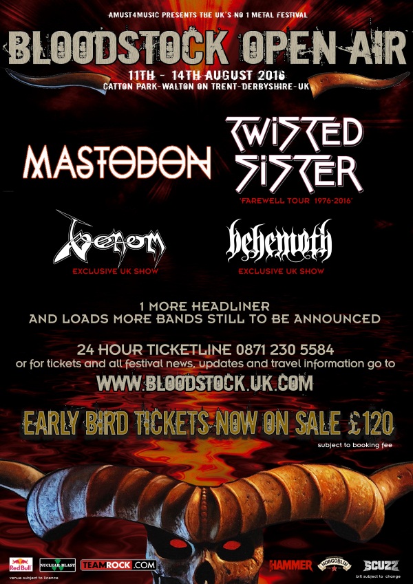 Bloodstock Festival 2016 Twisted Sister Headliner Poster