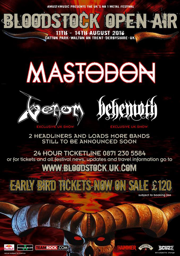 Bloodstock Open Air Festival 2016 Mastodon Headlining Poster