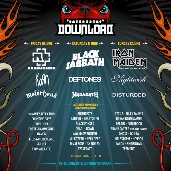 Download Festival 2016 December Announcement Line Up Poster