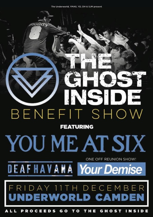 The Ghost Inside Benefit Show YMAS Deaf Havana Your Demise Poster