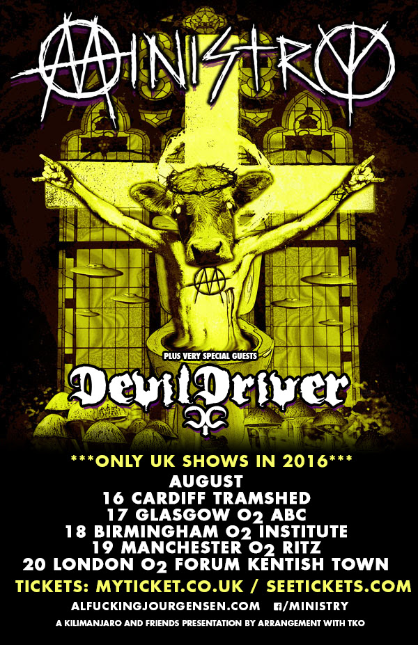 Ministry Devildriver August 2016 UK Tour Poster