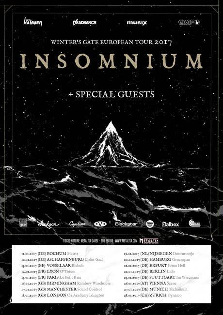 Insomnium Winters Gate European Tour Jan 2017 Poster