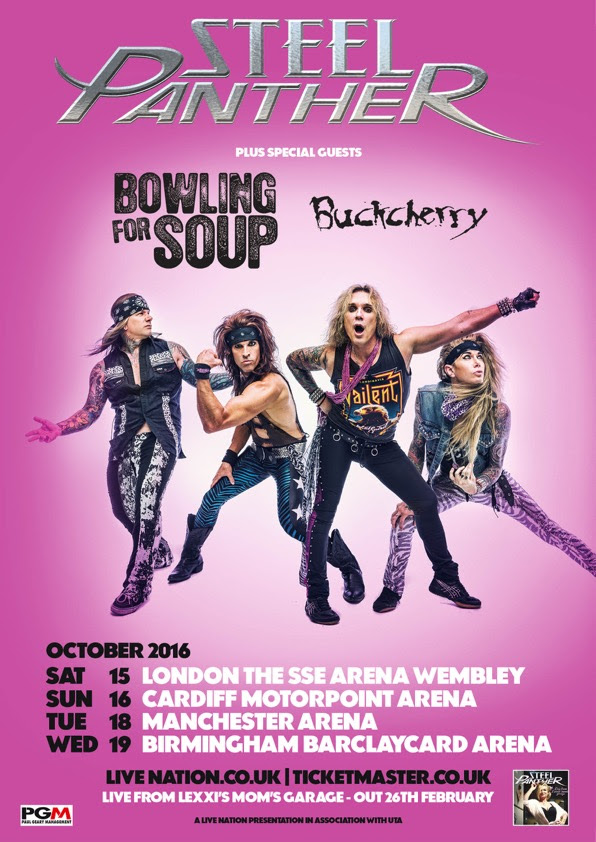 Steel Panther Bowling For Soup Buckcherry UK Arena Tour Poster