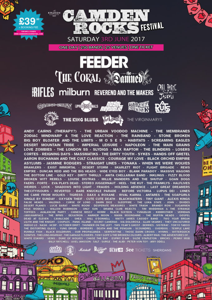 Camden Rocks Festival 2017 Sixth Line Up Poster
