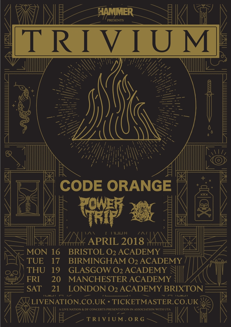 Trivium 2018 TSATS UK Tour Poster
