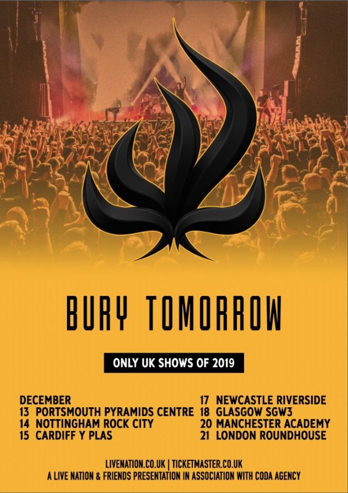 Bury Tomorrow December 2019 UK Headline Tour Poster
