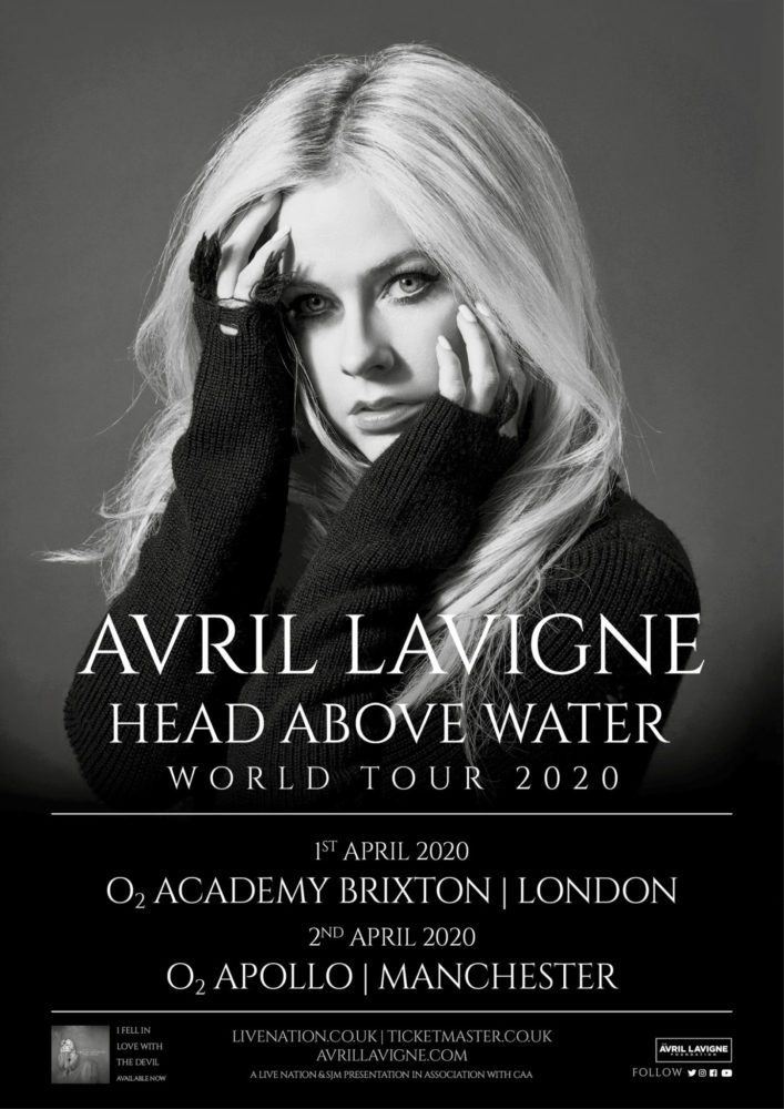 Avril Lavigne 2020 UK Head Above Water Tour Poster