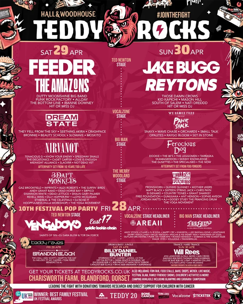 Teddy Rocks Festival 2023 Line Up Poster